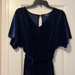 Blue velvet jumpsuit